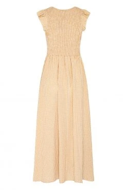 S21A Della Dress In Sesame Gingham