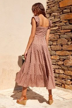 S21A Gabrielle Dress In Cinnamon Spot Sale