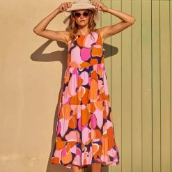 S21A Olivia Midi Tie Dress In Loulida