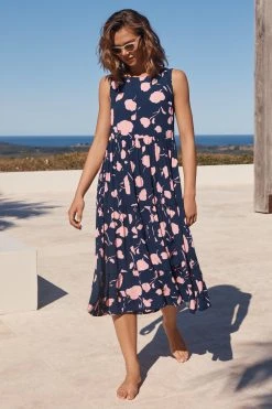 S21A Sale Olivia Midi Tie Dress In Rhodes