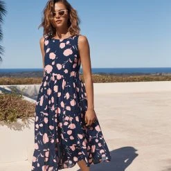 S21A Sale Olivia Midi Tie Dress In Rhodes