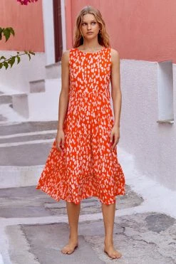 MISTER ZIMI Sales 56 S21A Olivia Midi Tie Dress In Sangria