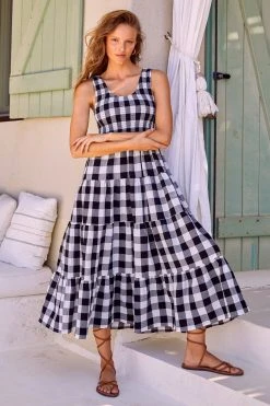 S21A Paris Dress In Granite Gingham Sale