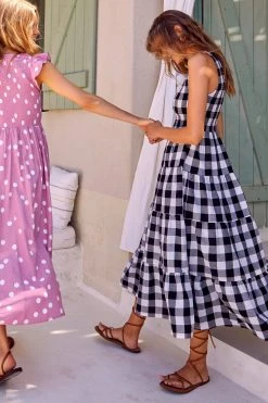 S21A Paris Dress In Granite Gingham Sale 16 S21A Paris Dress In Granite Gingham Sale