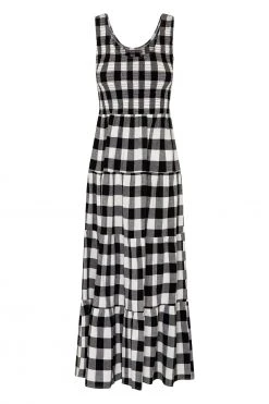 S21A Paris Dress In Granite Gingham Sale 17 S21A Paris Dress In Granite Gingham Sale