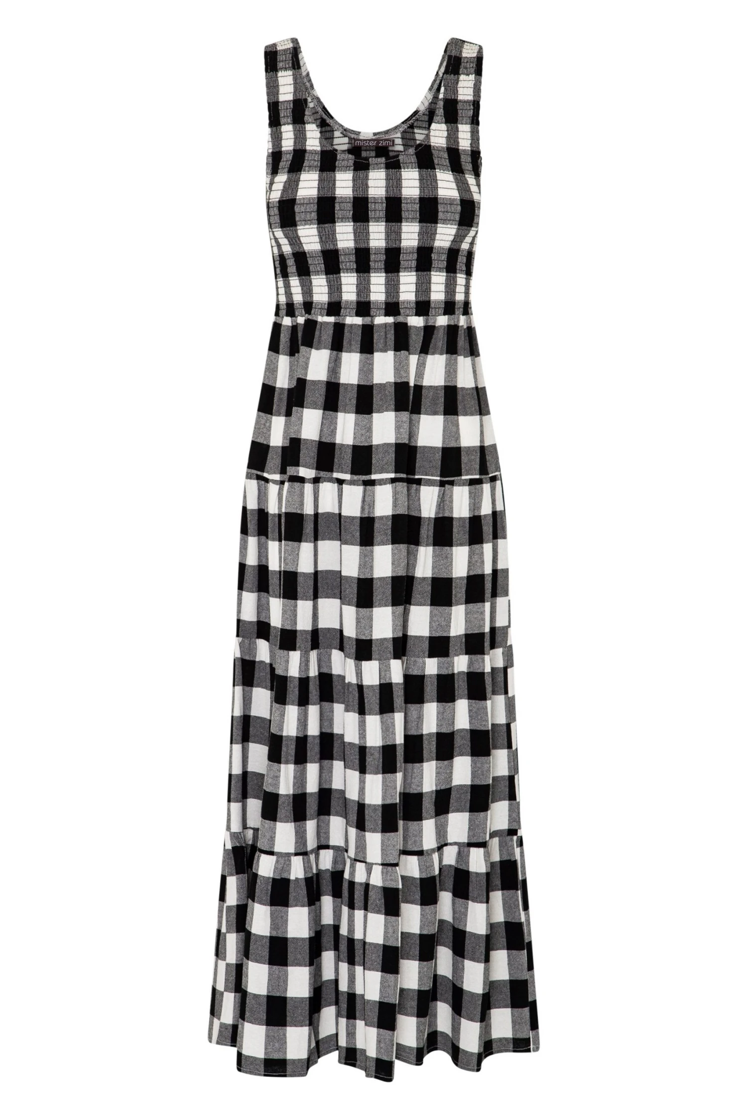 S21A Paris Dress In Granite Gingham Sale 9 S21A Paris Dress In Granite Gingham Sale