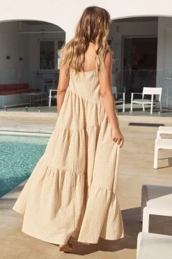 S21A Sale Willow Dress In Sesame Gingham