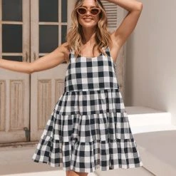 S21A Winifred Mini Dress In Granite Gingham Sale
