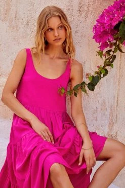 S21A Winifred Midi Dress In Berry