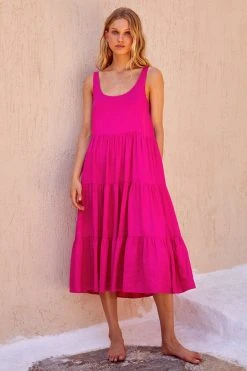 S21A Winifred Midi Dress In Berry