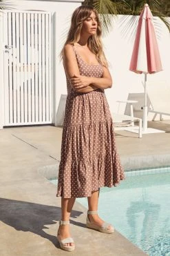 S21A Winifred Midi Dress In Cinnamon Spot