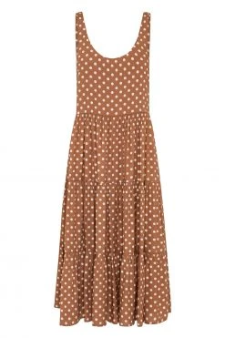S21A Winifred Midi Dress In Cinnamon Spot