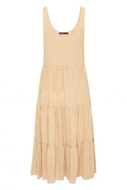 S21A Sale Winifred Midi Dress In Sesame Gingham