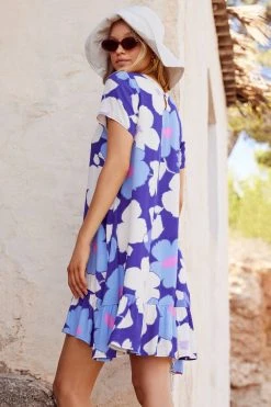 S21B Klare Dress In Blue Camellia