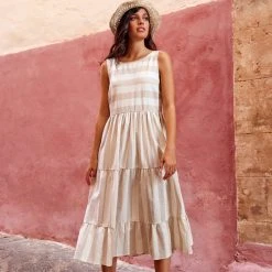 S21B Olivia Midi Dress In Sailor Stripe Sale