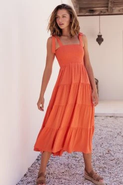 S21B Savannah Tie Dress In Coral