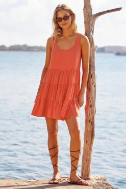 MISTER ZIMI Sales 74 S21B Winifred Mini Dress In Coral Sale