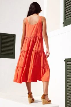 S21B Winifred Midi Dress In Coral