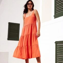 S21B Winifred Midi Dress In Coral