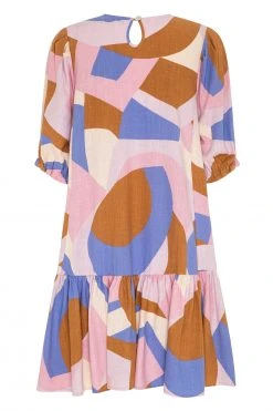 W22A Rosa Frill Sleeve Dress In Jacaranda