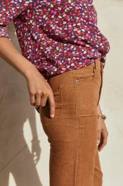 W22A Denim Drew Flares In Mustard Corduroy