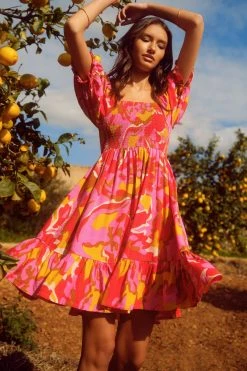 W22A Keira Mini Dress In Saffron Dresses