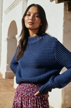 W22A Noa Jumper In Teal Tops