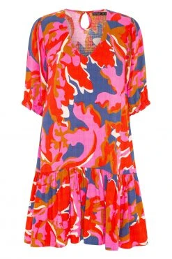 W22A Rosa Frill Sleeve Dress In Sugar Maple 17 W22A Rosa Frill Sleeve Dress In Sugar Maple