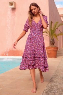 W22A Vivienne Dress In River Birch Dresses