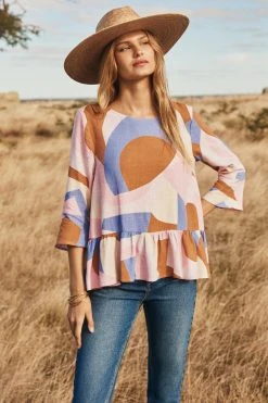 W22A Tops Winter Celeste Top In Jacaranda