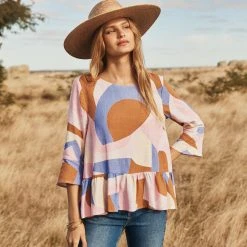 W22A Tops Winter Celeste Top In Jacaranda