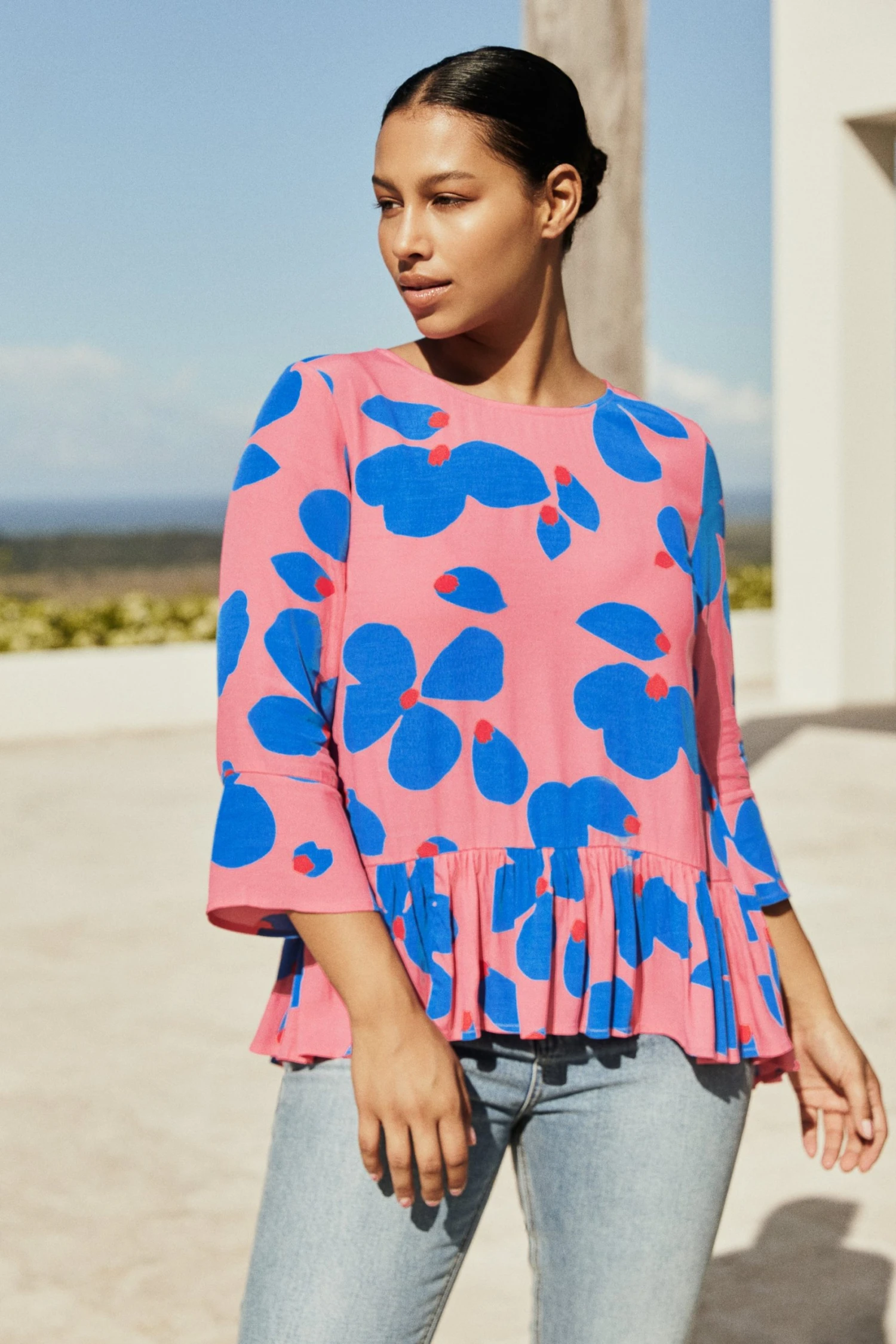 W22D Winter Celeste Top In Sapphire Rose New 6 W22D Winter Celeste Top In Sapphire Rose New