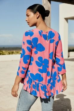 W22D Winter Celeste Top In Sapphire Rose New 14 W22D Winter Celeste Top In Sapphire Rose New