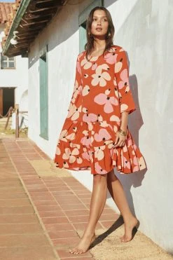 MISTER ZIMI Sales 46 W22D New Arabella Dress In Fire Bloom