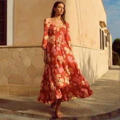 W22D Carly Dress In Fire Bloom New