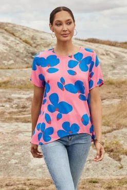 W22D Daisy Top In Sapphire Rose New