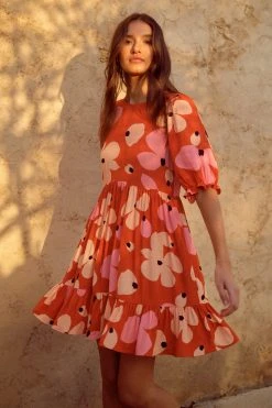 W22D Lottie Mini Dress In Fire Bloom