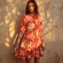 W22D Lottie Mini Dress In Fire Bloom