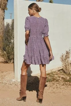 W22D Lottie Mini Dress In Grape Vine 11 W22D Lottie Mini Dress In Grape Vine