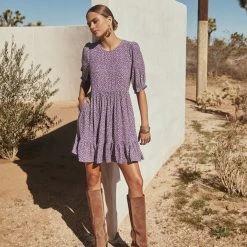 W22D Lottie Mini Dress In Grape Vine 15 W22D Lottie Mini Dress In Grape Vine