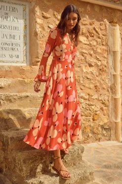 W22D Tamara Dress In Fire Bloom New