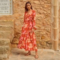 W22D Tamara Dress In Fire Bloom New