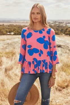 W22D Winter Celeste Top In Sapphire Rose New